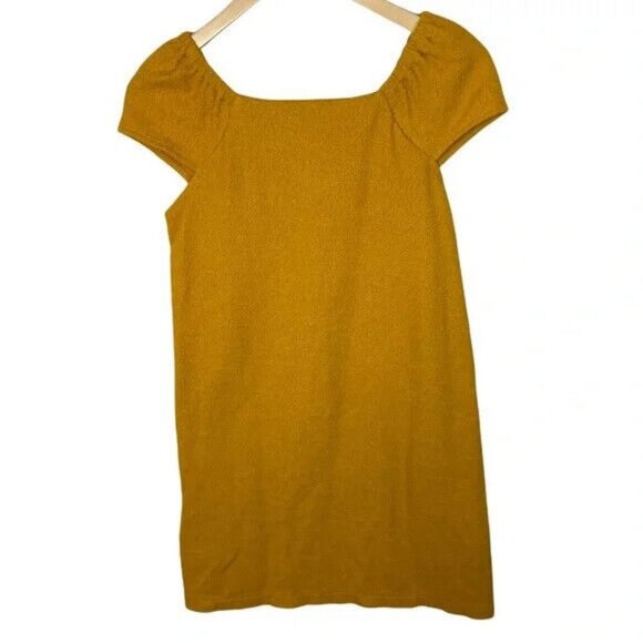 NWT Madewell Texture Thread Yellow Mini Dress Button Down Size XXS New With Tags - Picture 5 of 10